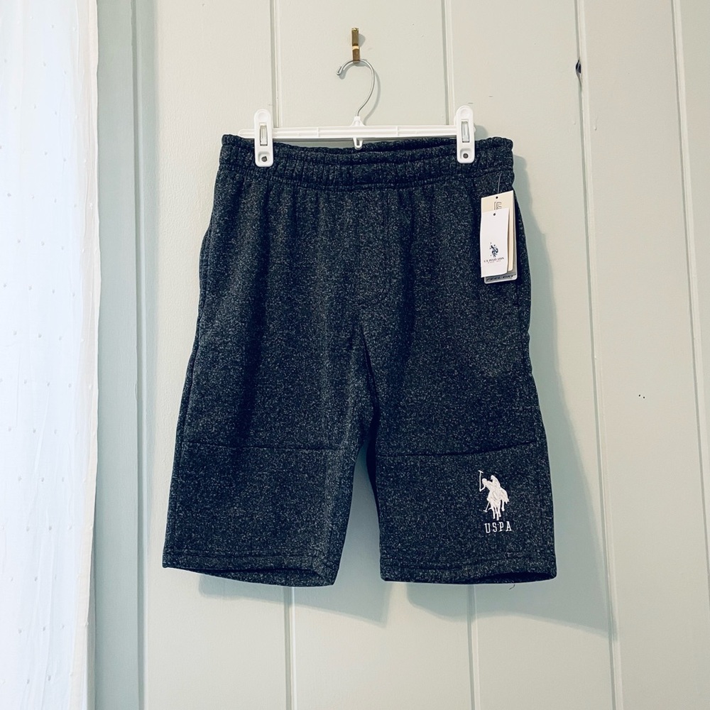 NWT USPA Heathered Gray Sweatpant Shorts / Small